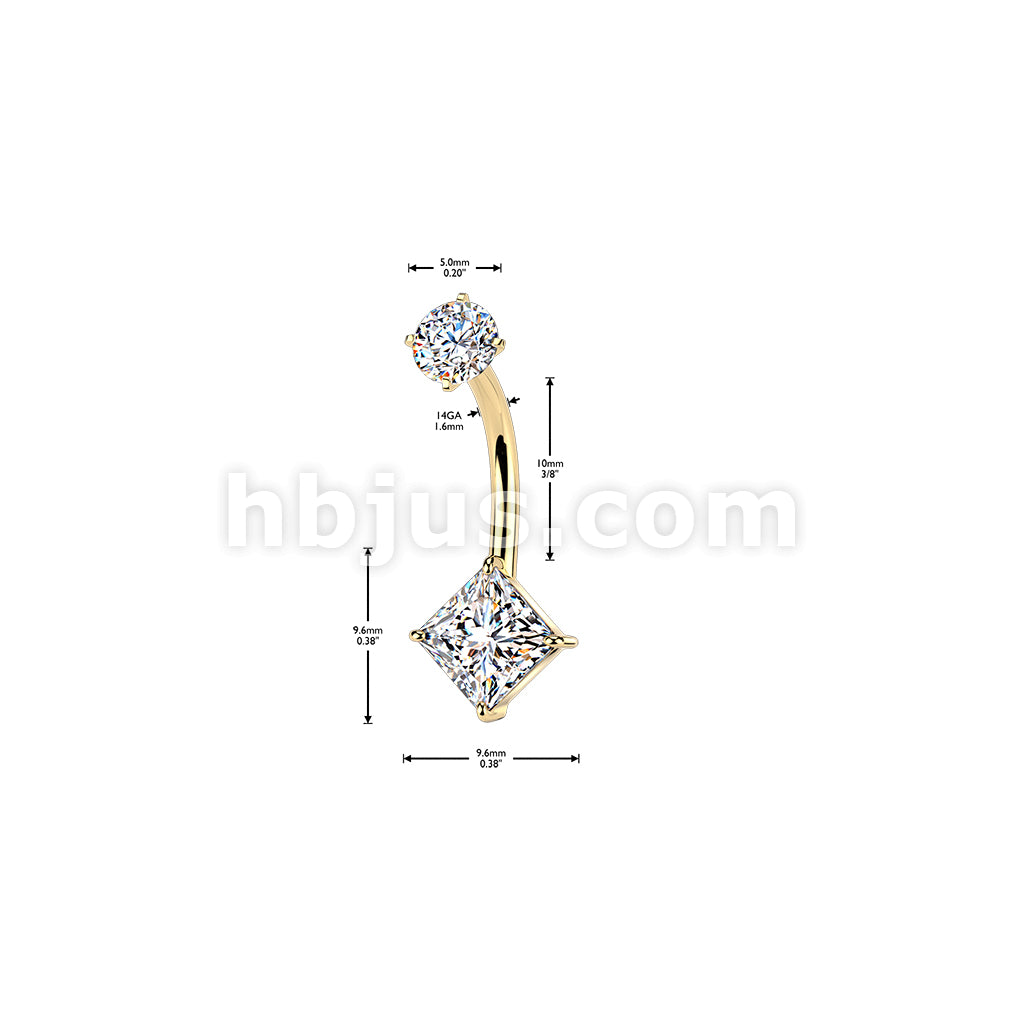 316L Surgical Steel All 316L Internally Threaded Prong Set Diamond CZ... - Image 4