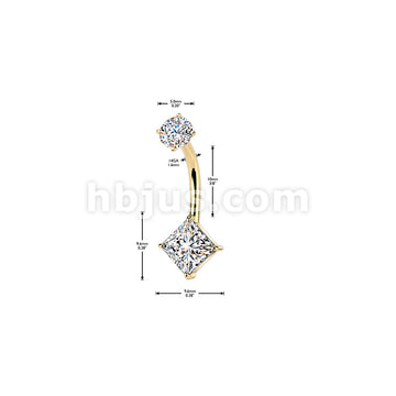 316L Surgical Steel All 316L Internally Threaded Prong Set Diamond CZ... - Image 4