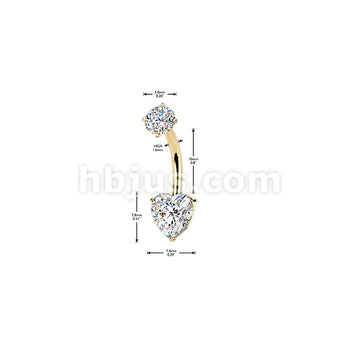 316L Surgical Steel All 316L Internally Threaded Prong Set Heart CZ... - Image 4