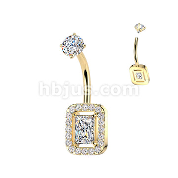 316L Surgical Steel All 316L Internally Threaded Prong Set Baguette &... - Image 3