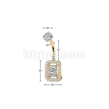 316L Surgical Steel All 316L Internally Threaded Prong Set Baguette &... - Image 4