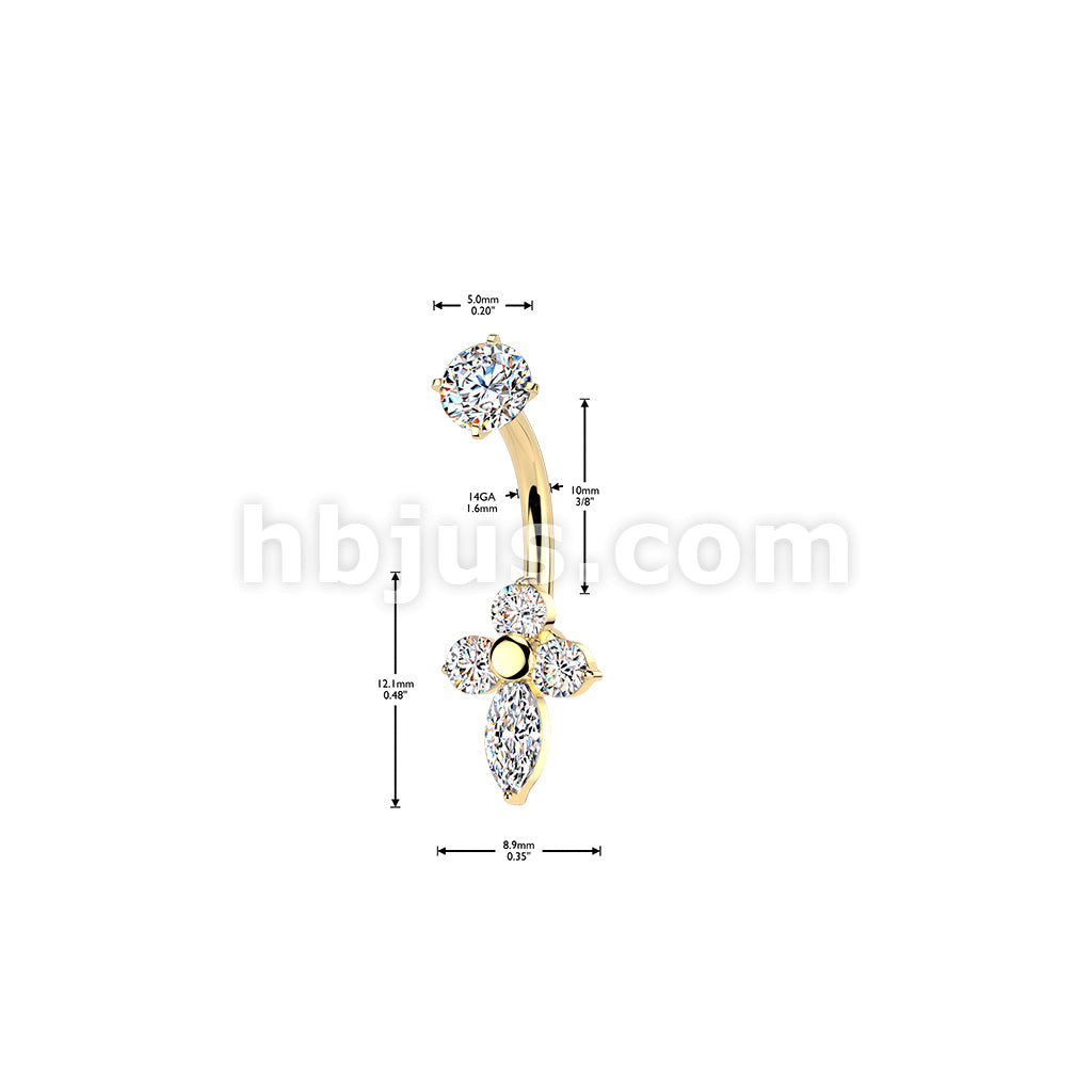 316L Surgical Steel All 316L Internally Threaded Prong Set Cross CZ... - Image 4
