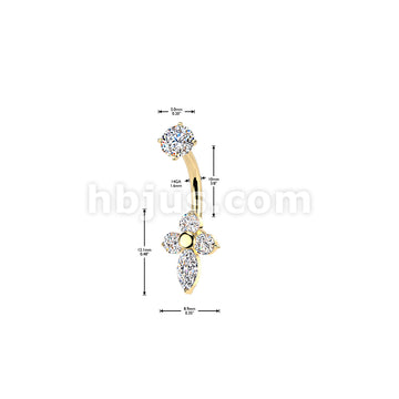 316L Surgical Steel All 316L Internally Threaded Prong Set Cross CZ... - Image 4