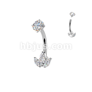 316L Surgical Steel All 316L Internally Threaded Prong Set 3 Marquise... - Image 2