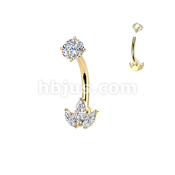 316L Surgical Steel All 316L Internally Threaded Prong Set 3 Marquise... - Image 3