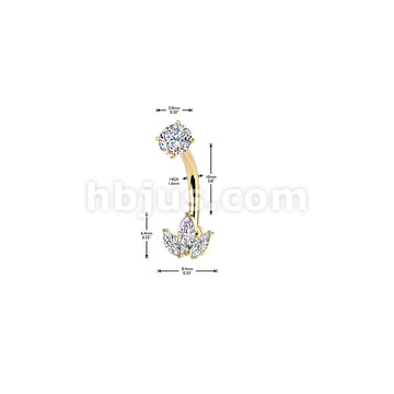 316L Surgical Steel All 316L Internally Threaded Prong Set 3 Marquise... - Image 4