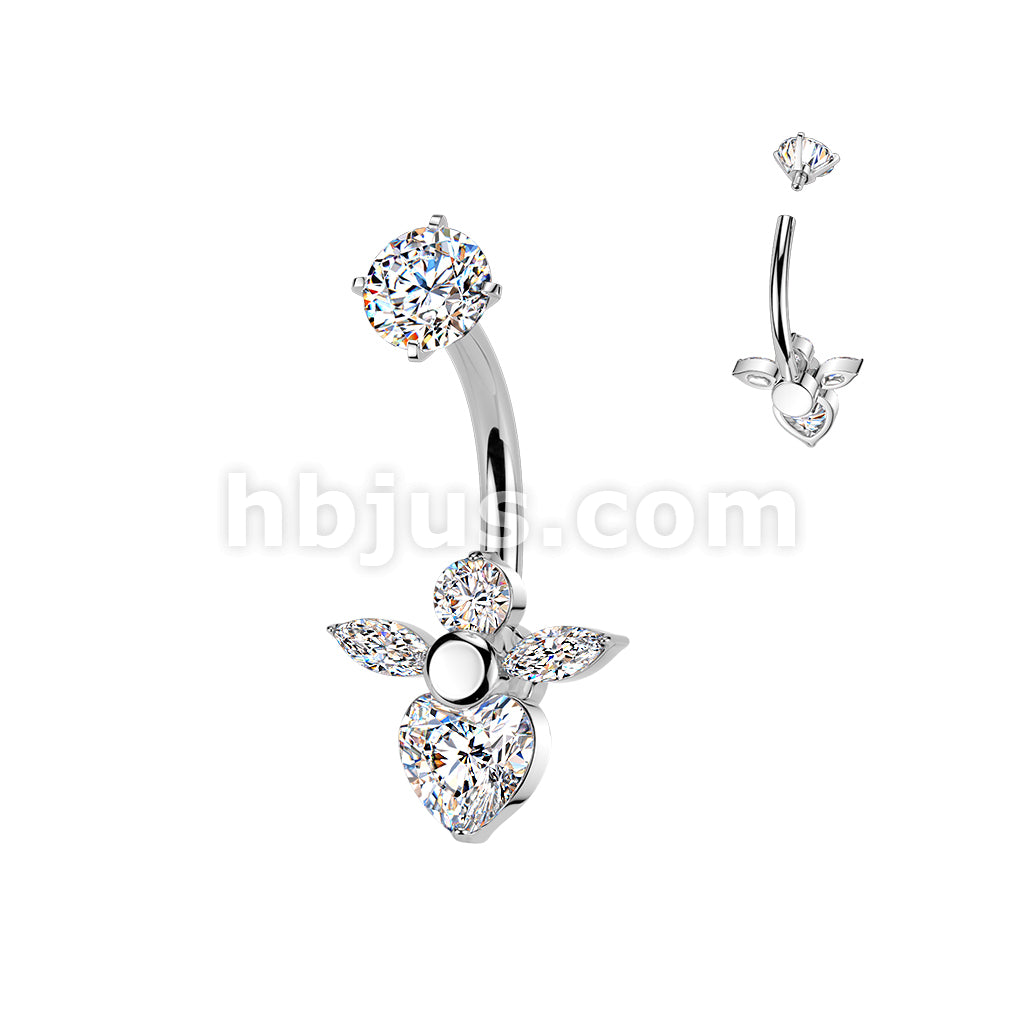 316L Surgical Steel All 316L Internally Threaded Prong Set CZ Angel... - Image 2