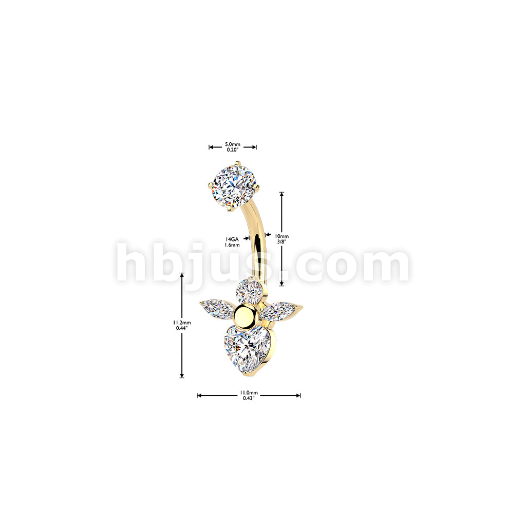 316L Surgical Steel All 316L Internally Threaded Prong Set CZ Angel... - Image 4