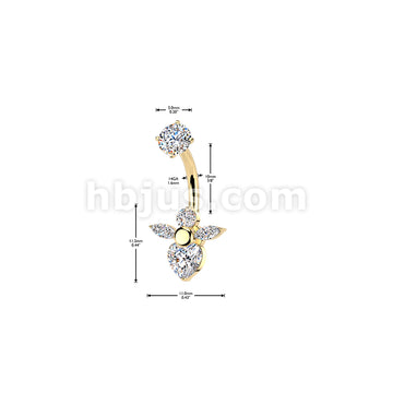 316L Surgical Steel All 316L Internally Threaded Prong Set CZ Angel... - Image 4