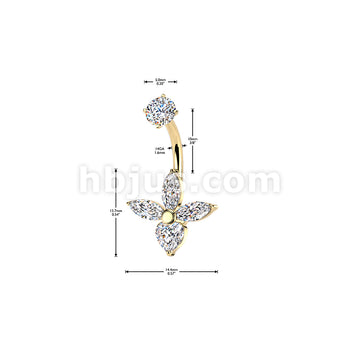 316L Surgical Steel All 316L Internally Threaded 3 Marquise & Heart CZ... - Image 4