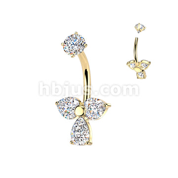 316L Surgical Steel All 316L Internally Threaded Prong Set Teardrop &... - Image 2