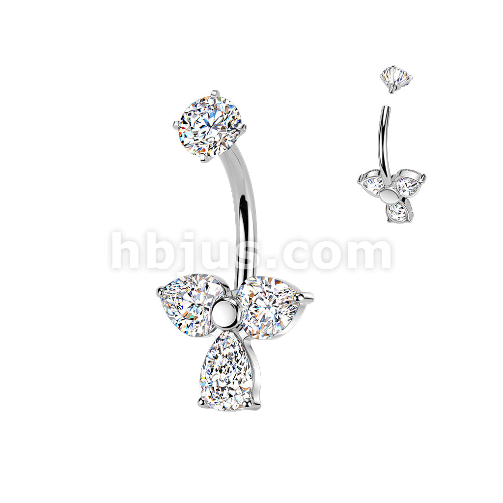 316L Surgical Steel All 316L Internally Threaded Prong Set Teardrop &... - Image 3