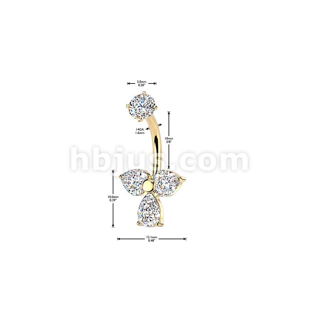316L Surgical Steel All 316L Internally Threaded Prong Set Teardrop &... - Image 4