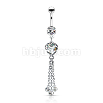 316L Surgical Steel 316L Surgical Steel Heart CZ and Chains With CZ... - Image 3