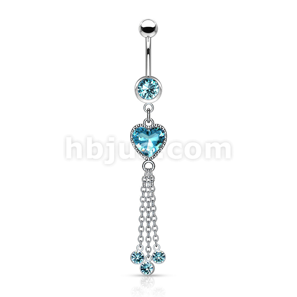 316L Surgical Steel 316L Surgical Steel Heart CZ and Chains With CZ... - Image 5