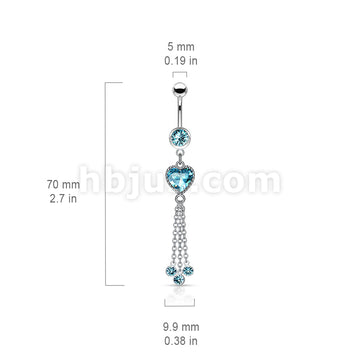 316L Surgical Steel 316L Surgical Steel Heart CZ and Chains With CZ... - Image 6