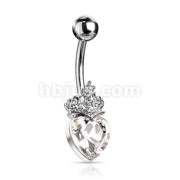 316L Surgical Steel 316L Surgical Steel Heart Crystal and Crystal Set... - Image 4