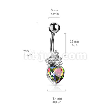 316L Surgical Steel 316L Surgical Steel Heart Crystal and Crystal Set... - Image 8