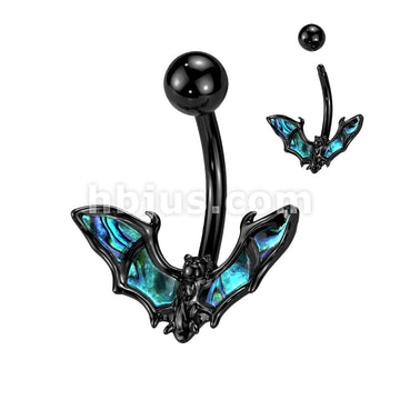 316L Surgical Steel 316L Surgical Steel Bat With Abalone Shell Wings... - Image 2