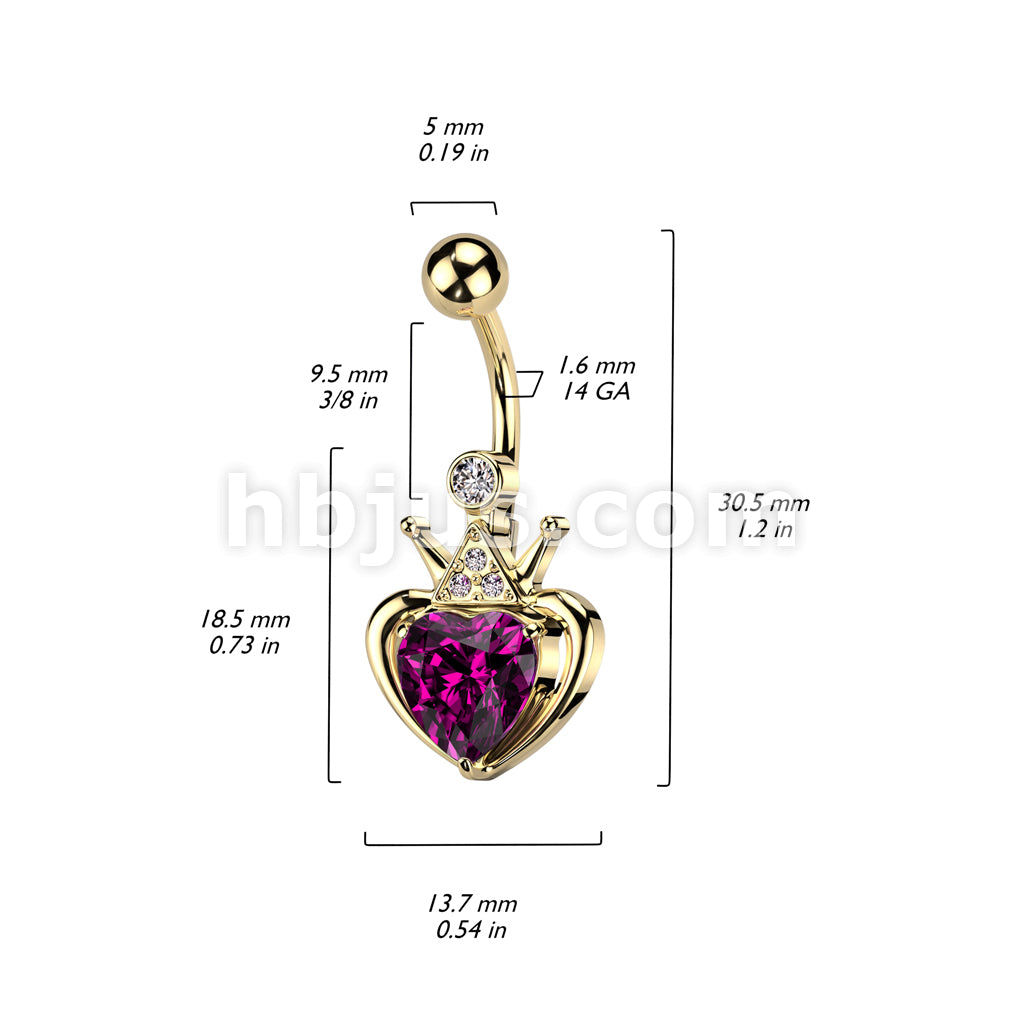 316L Surgical Steel Gold PVD Over 316L Surgical Steel Belly Button Ring... - Image 3