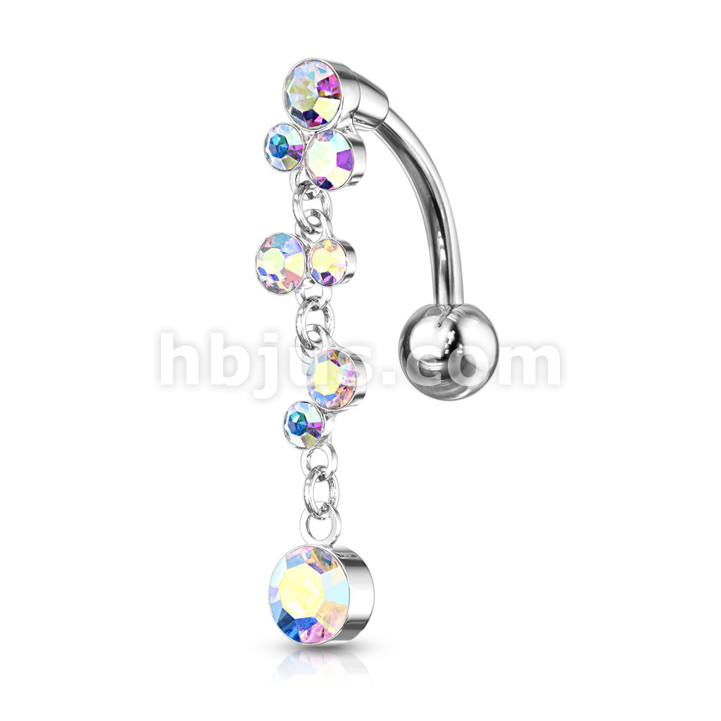 316L Surgical Steel 316L Surgical Steel Cascading Crystal Set Bubbles... - Image 3