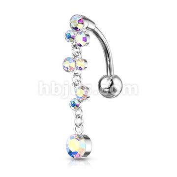 316L Surgical Steel 316L Surgical Steel Cascading Crystal Set Bubbles... - Image 3