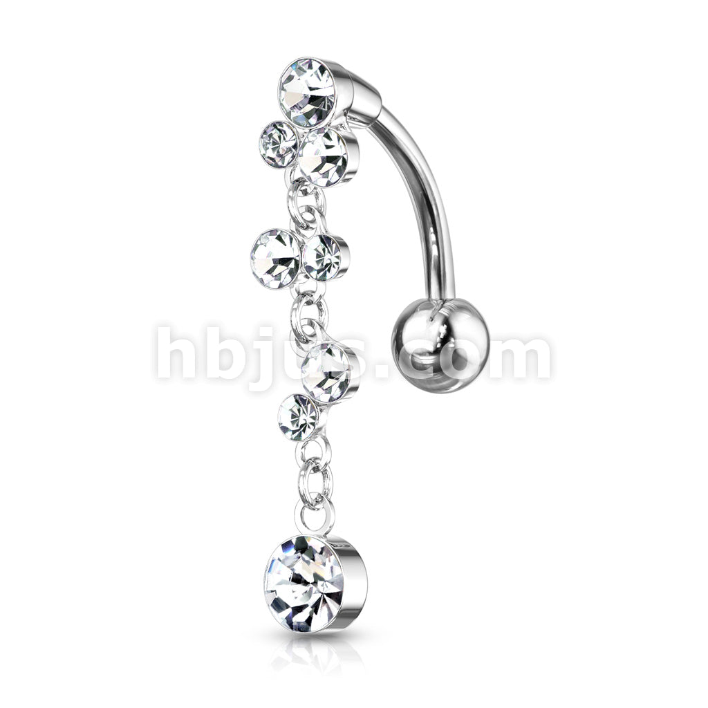 316L Surgical Steel 316L Surgical Steel Cascading Crystal Set Bubbles... - Image 4