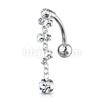 316L Surgical Steel 316L Surgical Steel Cascading Crystal Set Bubbles... - Image 4