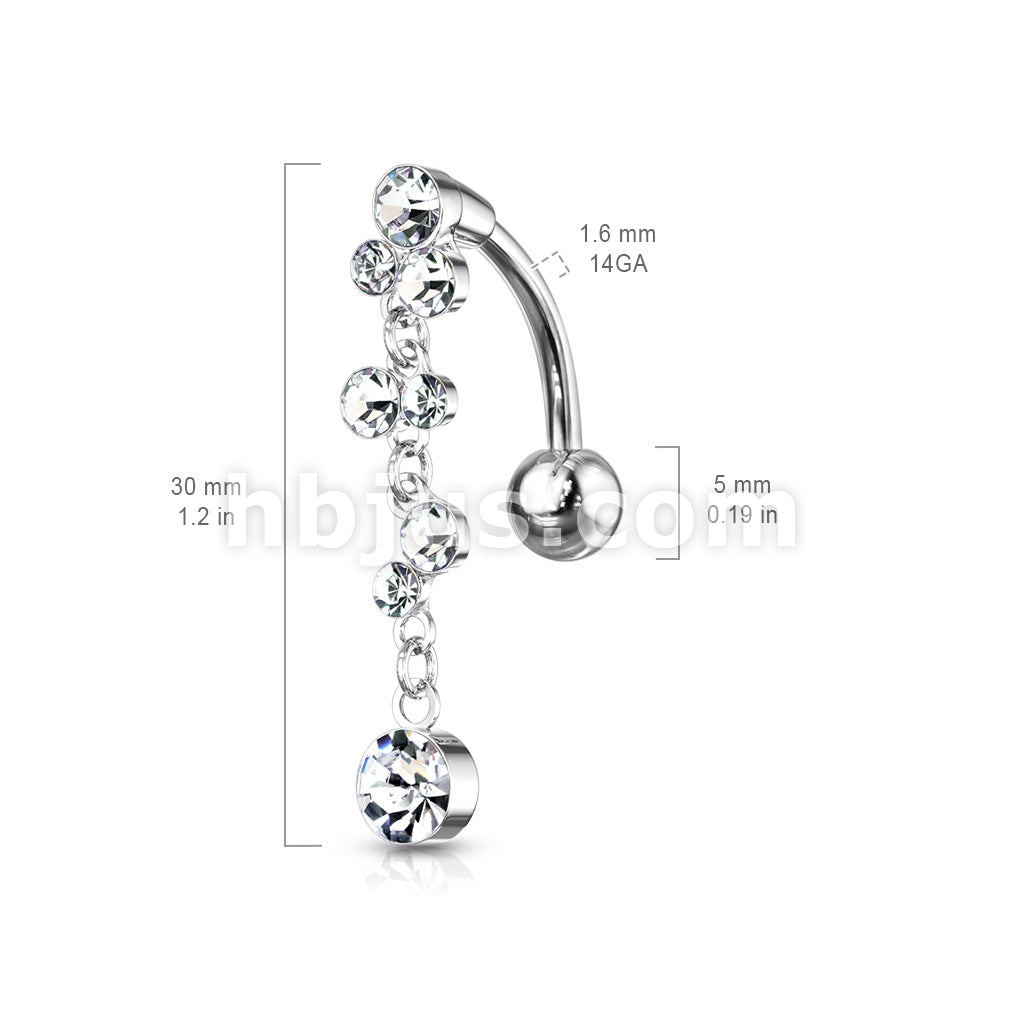316L Surgical Steel 316L Surgical Steel Cascading Crystal Set Bubbles... - Image 6