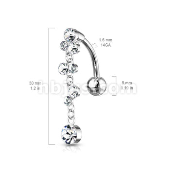 316L Surgical Steel 316L Surgical Steel Cascading Crystal Set Bubbles... - Image 6