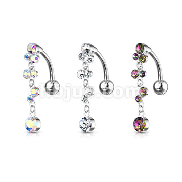 316L Surgical Steel 316L Surgical Steel Cascading Crystal Set Bubbles... - Image 7