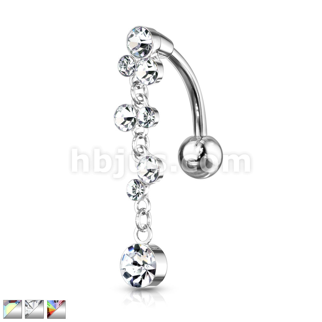 316L Surgical Steel 316L Surgical Steel Cascading Crystal Set Bubbles... - Image 2