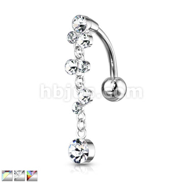316L Surgical Steel 316L Surgical Steel Cascading Crystal Set Bubbles... - Image 2
