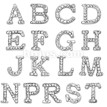316L Surgical Steel 316L Surgical Steel Clear Gem Paved Initial Dangle... - Image 3