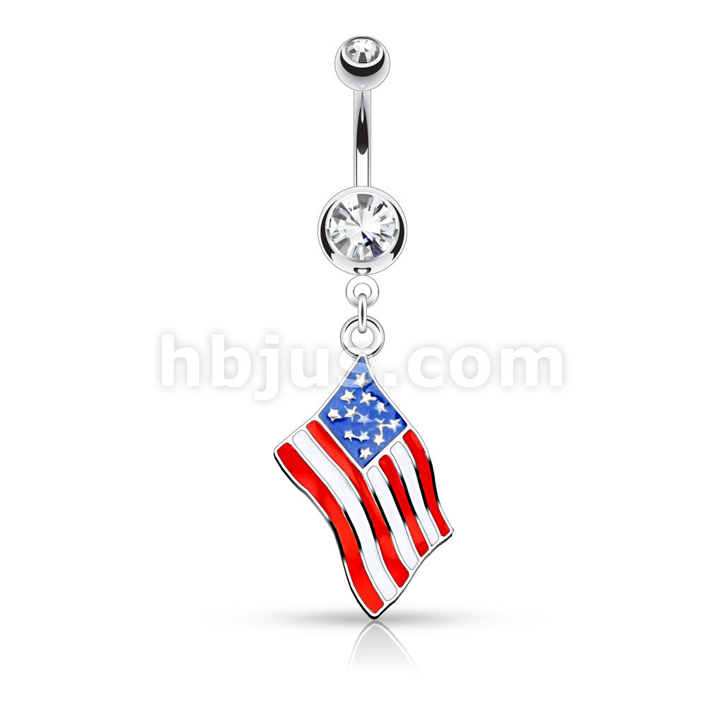 316L Surgical Steel 316L Surgical Steel National Flag Dangle Double... - Image 4
