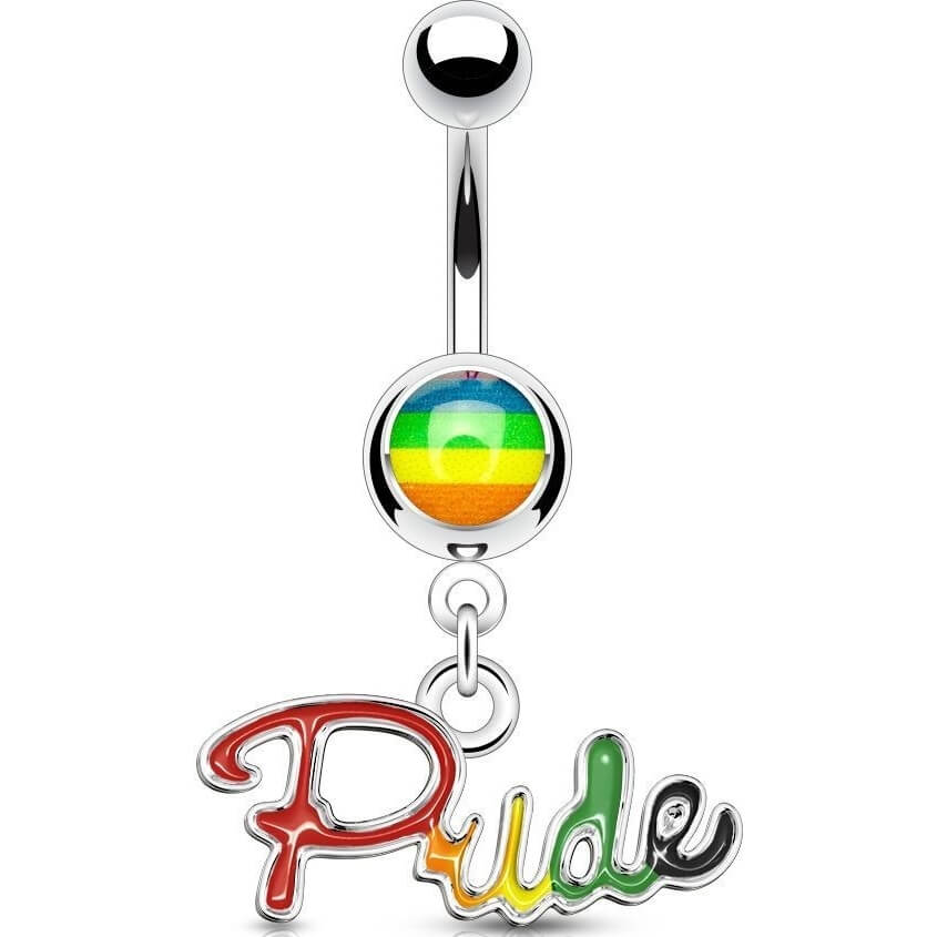 316L Surgical Steel 316L Surgical Steel Gay Pride Epoxy With 'PRIDE'...