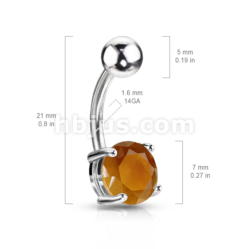 316L Surgical Steel 316L Surgical Steel Tiger Eye Semi Precious Stone... - Image 2