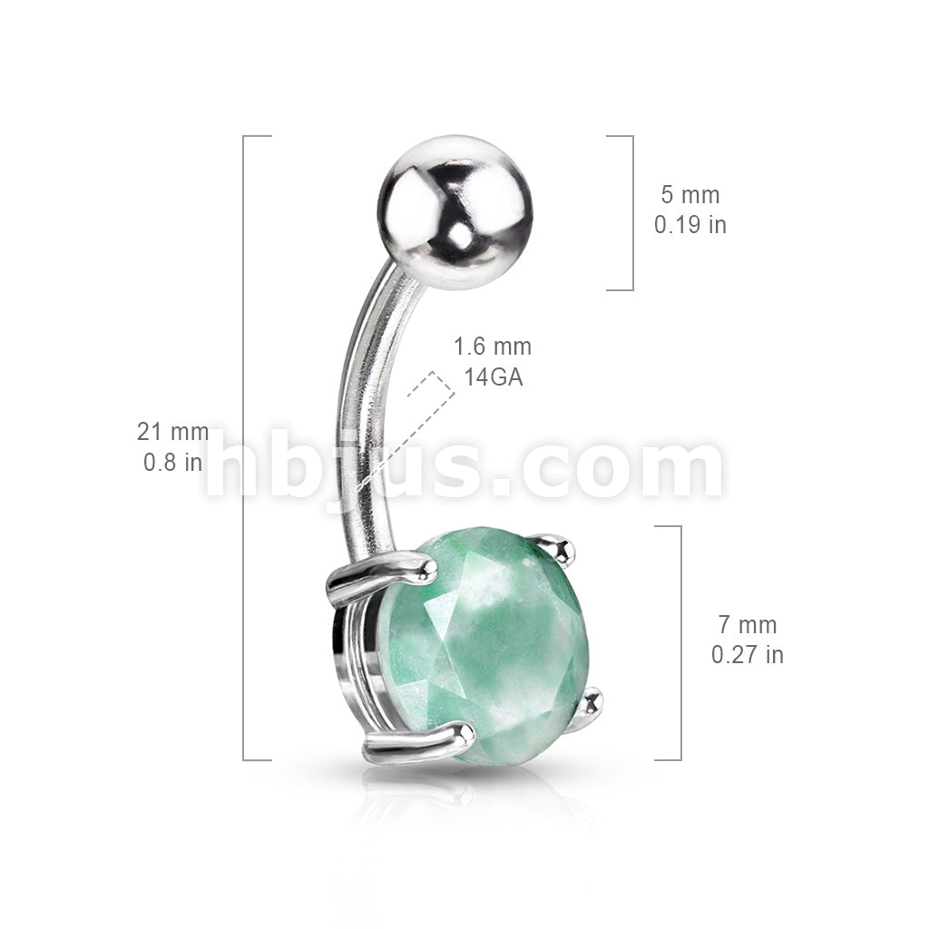 316L Surgical Steel 316L Surgical Steel Amazonite Semi Precious Stone... - Image 2