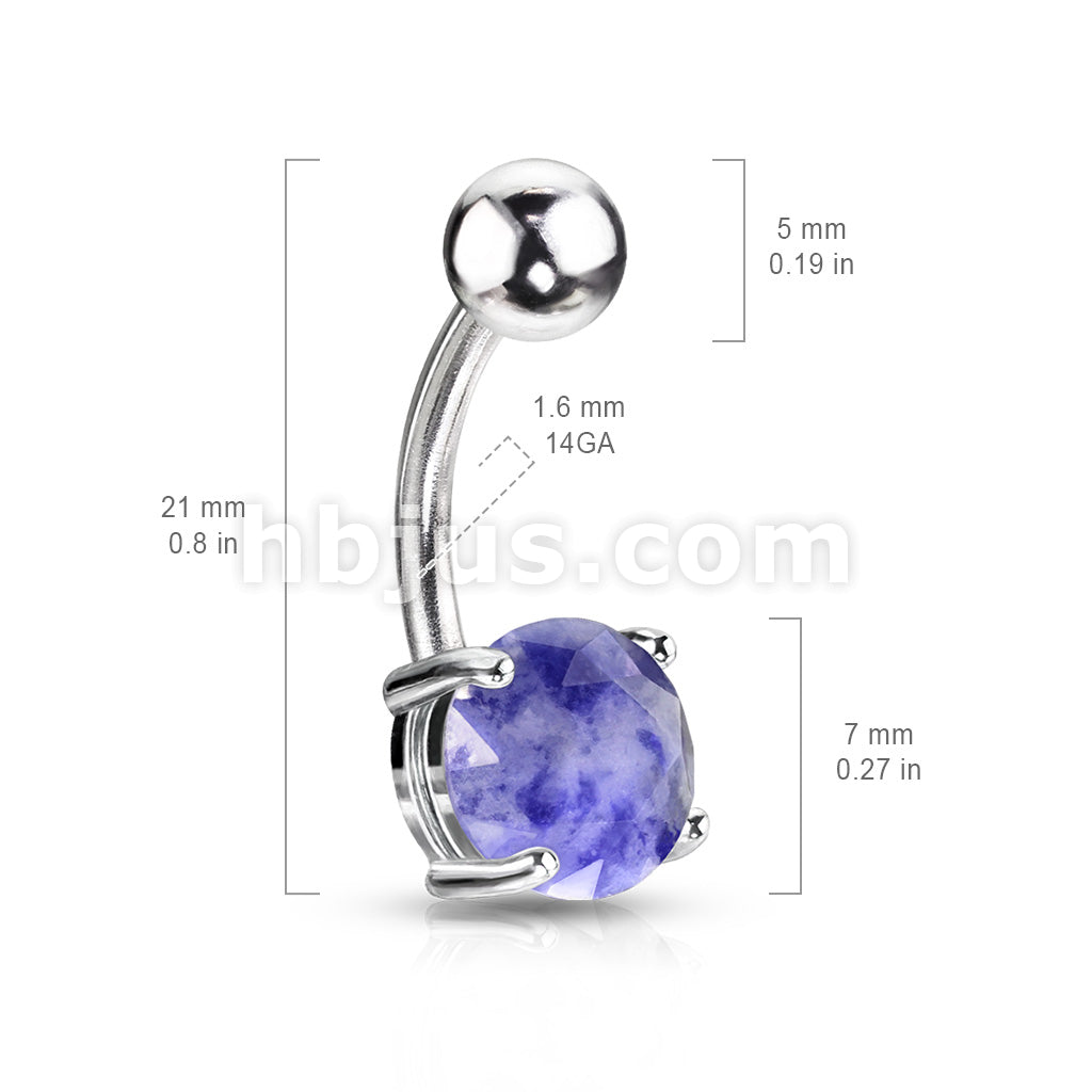316L Surgical Steel 316L Surgical Steel Lapis Lazuli Semi Precious... - Image 2