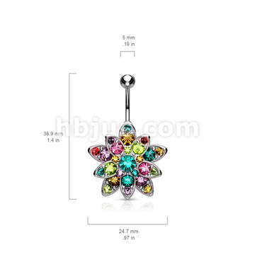 316L Surgical Steel 316L Surgical Steel Colorful Crystals Paved Large... - Image 3