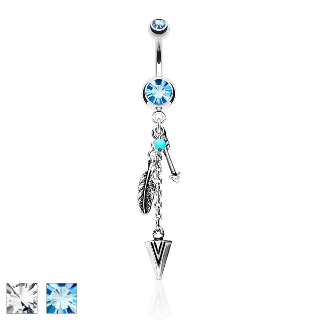 316L Surgical Steel 316L Surgical Steel Turquoise and Tribal Feather...
