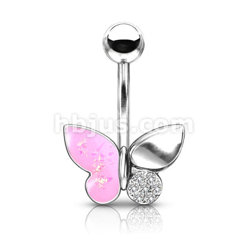 316L Surgical Steel 316L Surgical Steel Butterfly With Opal Glitter... - Image 3