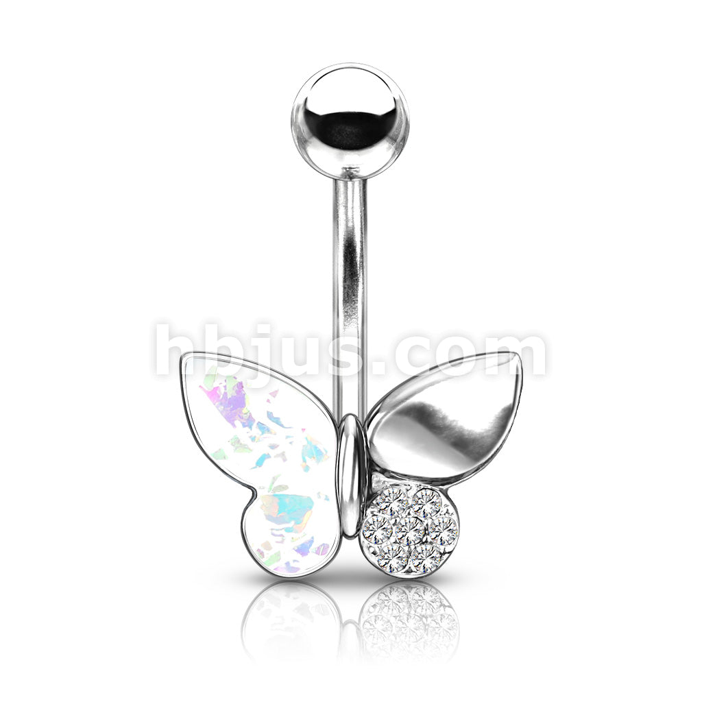 316L Surgical Steel 316L Surgical Steel Butterfly With Opal Glitter... - Image 5