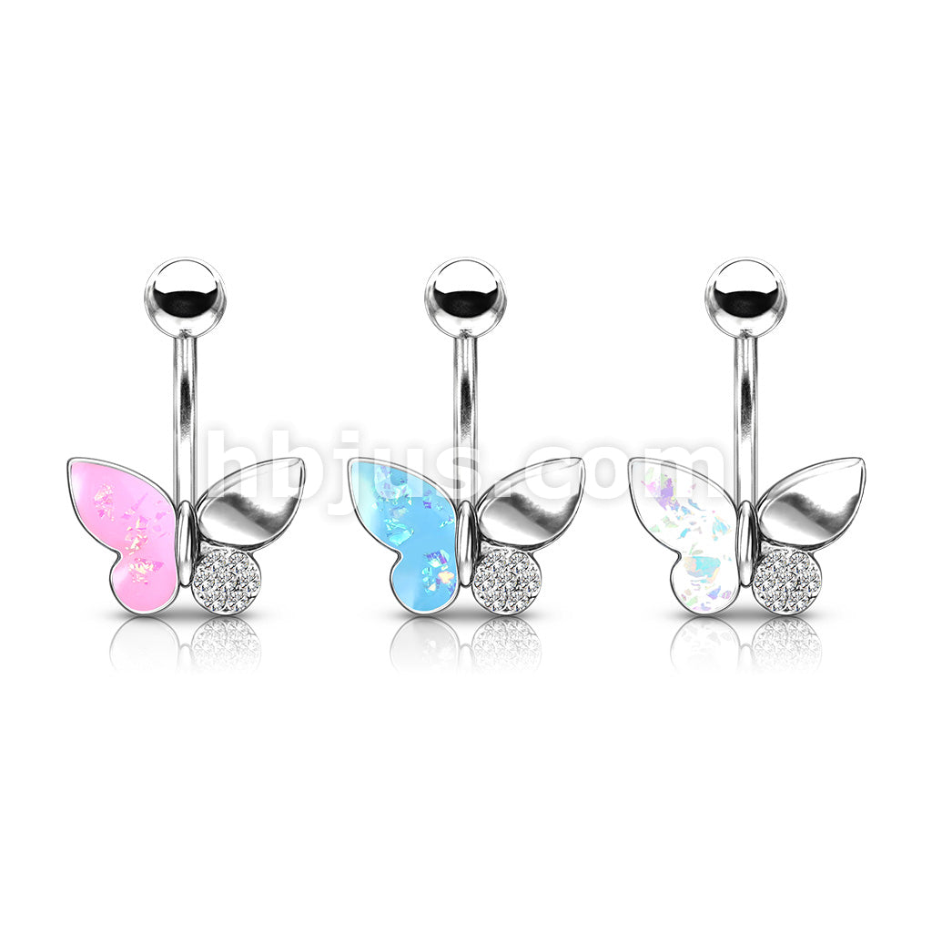 316L Surgical Steel 316L Surgical Steel Butterfly With Opal Glitter... - Image 7