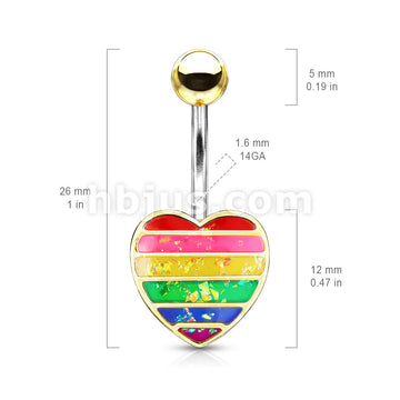 316L Surgical Steel 316L Surgical Steel Rainbow Opal Glitter Filled... - Image 6