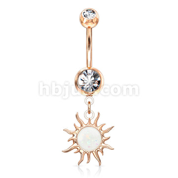 316L Surgical Steel 316L Surgical Steel Tribal Sun With Opal Glitter... - Image 7