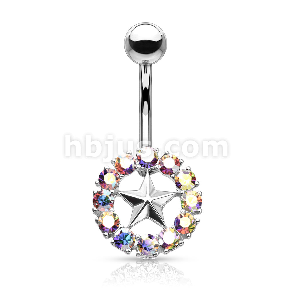 316L Surgical Steel 316L Surgical Steel Star With Crystal Surroundings... - Image 3