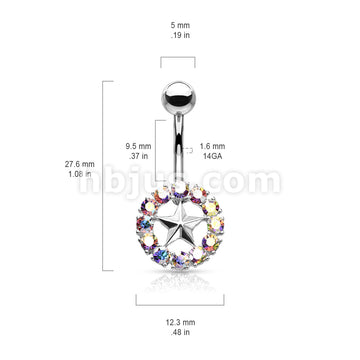 316L Surgical Steel 316L Surgical Steel Star With Crystal Surroundings... - Image 7