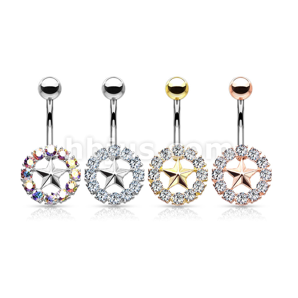 316L Surgical Steel 316L Surgical Steel Star With Crystal Surroundings... - Image 8