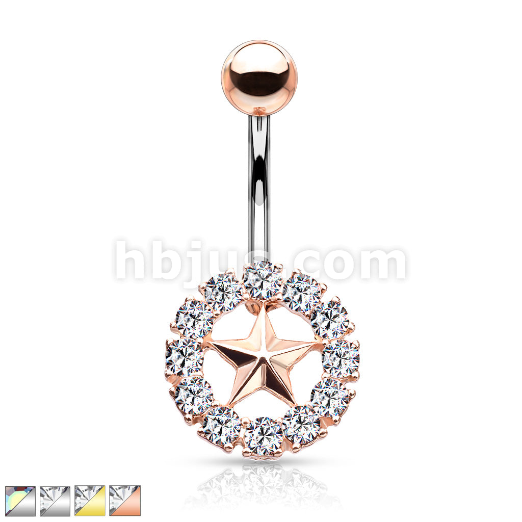 316L Surgical Steel 316L Surgical Steel Star With Crystal Surroundings... - Image 2